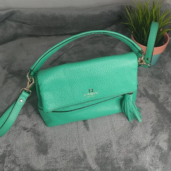 kate spade Mint Green Leather Satchel with Tassel - Picture 2 of 14
